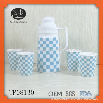 High quality ceramic water bottle with cup,water bottle for home,water kettle,drinkware sets